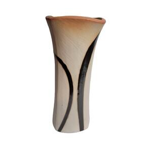 Studio Pottery Vase Signed Dam's Original Tan Brown